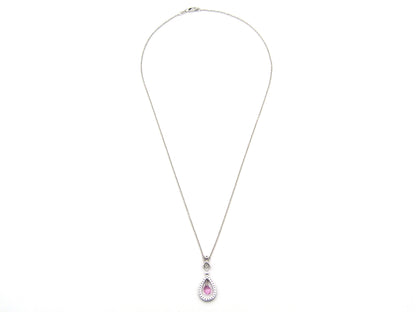 18K gold pink sapphire and diamond pendant.