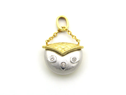 18K gold diamond handbag pendant.