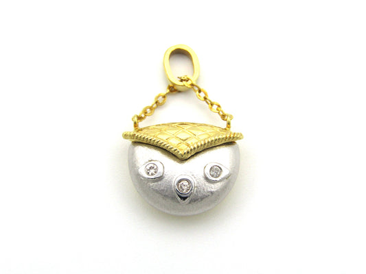 18K gold diamond handbag pendant.