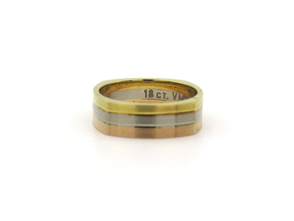 18K tri-colour gold diamond ring, circa 1970's.