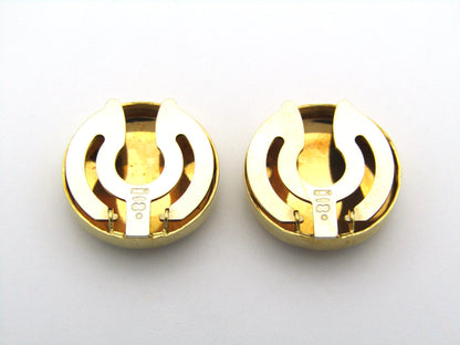 18K gold tri-colour gold button covers by UnoAerre, circa 1970's.