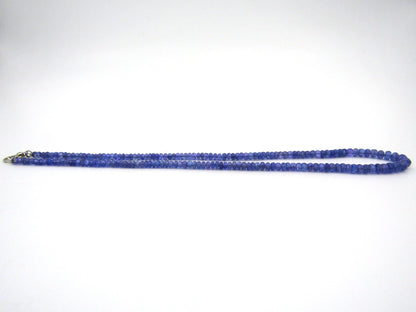 18K gold tanzanite bead necklace.