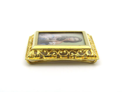 18K gold handpainted miniature necklace or bracelet of Varvara Rimskaya-Korsakova, circa 1980's.