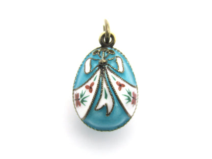 Russian silver enamel egg pendant, circa 1960's