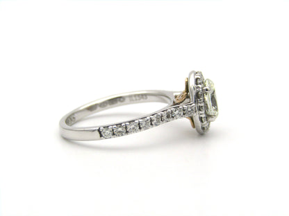 Platinum and 18K gold Angel Halo diamond ring by Browns.