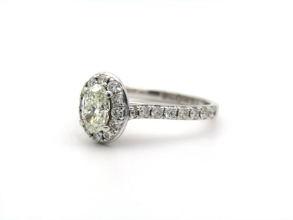 Platinum and 18K gold Angel Halo diamond ring by Browns.