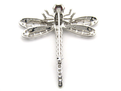 14K gold ruby and diamond dragonfly brooch, circa 1940's.