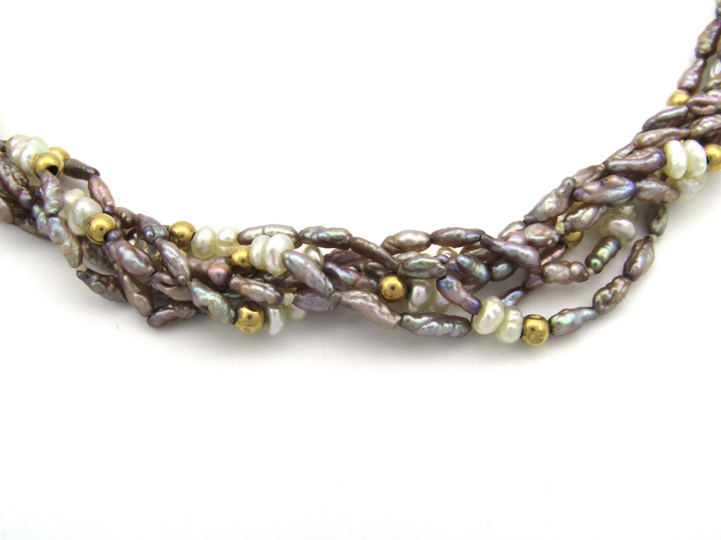 14K gold freshwater pearl necklace, circa 1970's.