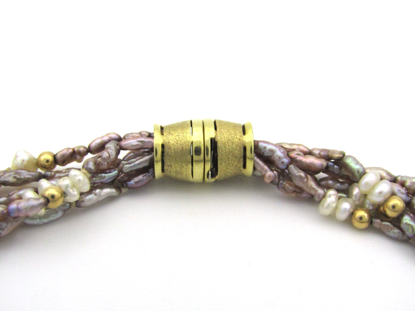 14K gold freshwater pearl necklace, circa 1970's.