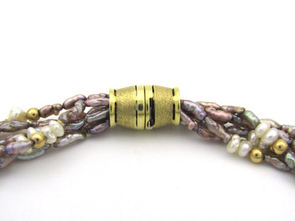 14K gold freshwater pearl necklace, circa 1970's.