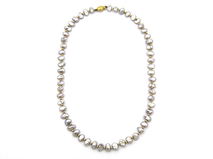 9K gold freshwater pearl necklace, circa 1970's.