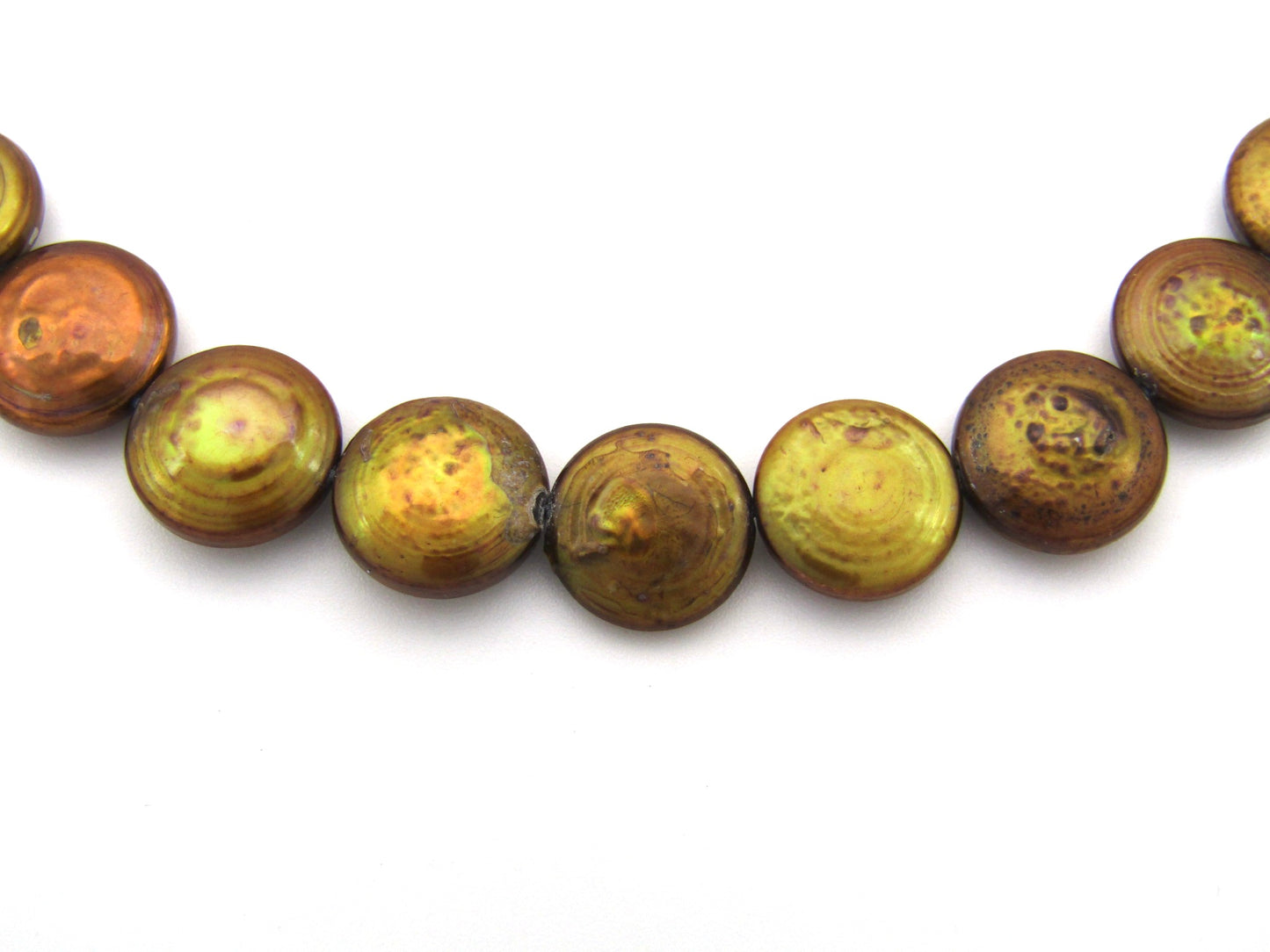 9K gold coin freshwater pearl necklace.