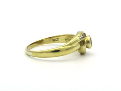 18K gold diamond ring, circa 1970's.