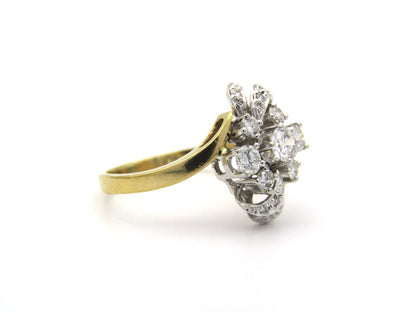 18K gold Retro diamond ring, circa 1940's.