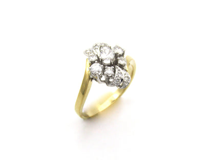 18K gold Retro diamond ring, circa 1940's.