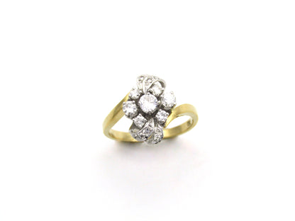 18K gold Retro diamond ring, circa 1940's.