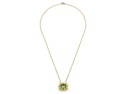 18K gold Edwardian tourmaline and diamond necklace, circa 1900.