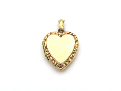 9K gold Edwardian heart locket, circa 1900.
