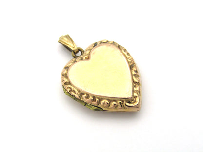 9K gold Edwardian heart locket, circa 1900.