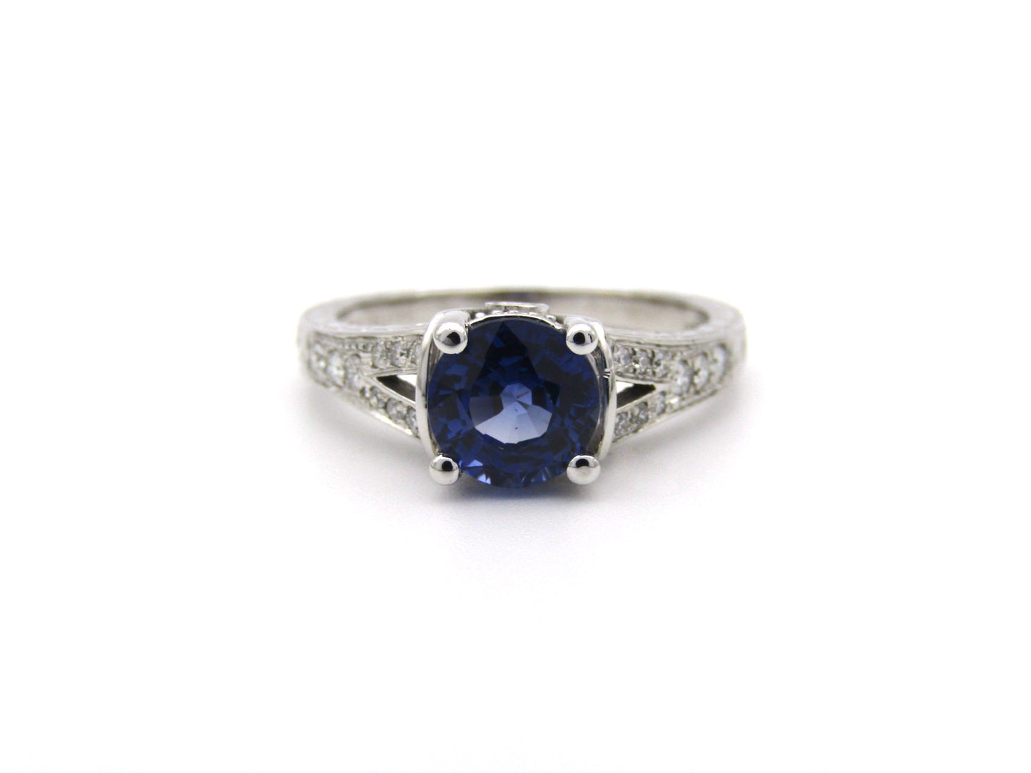 14K gold sapphire and diamond ring.