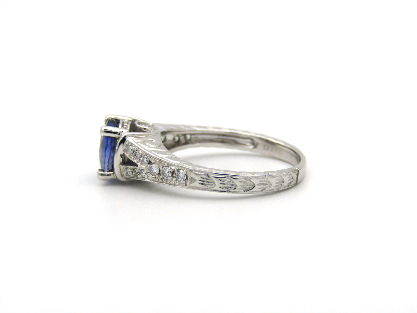 14K gold sapphire and diamond ring.