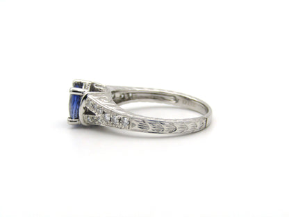 14K gold sapphire and diamond ring.