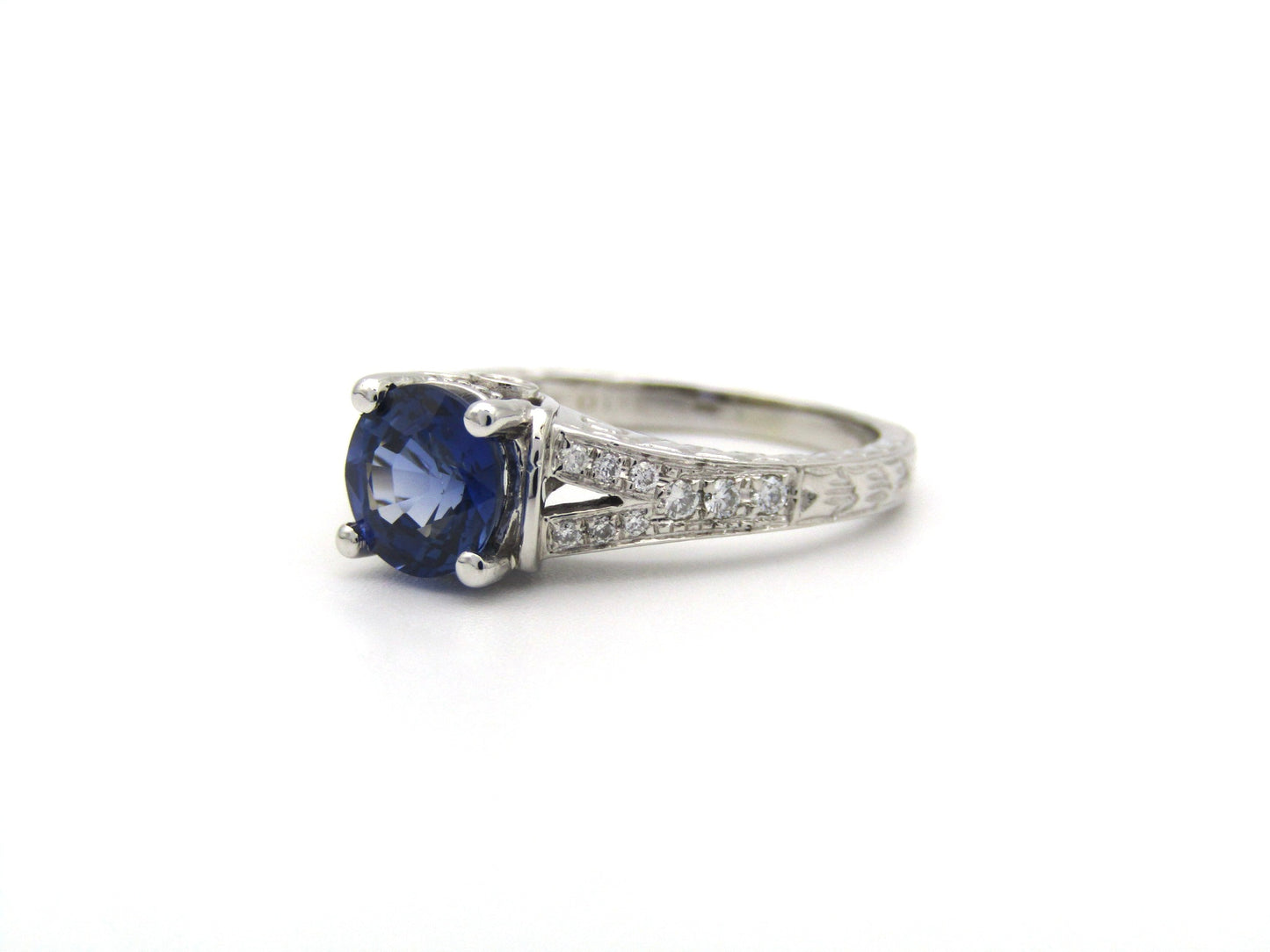14K gold sapphire and diamond ring.