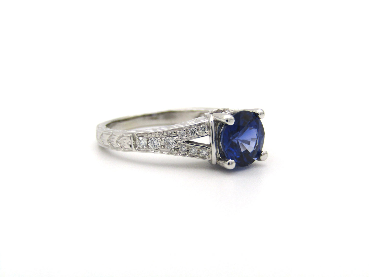 14K gold sapphire and diamond ring.