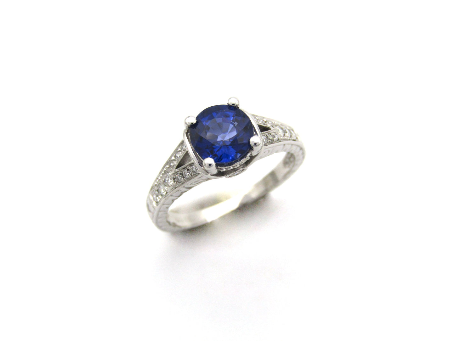 14K gold sapphire and diamond ring.
