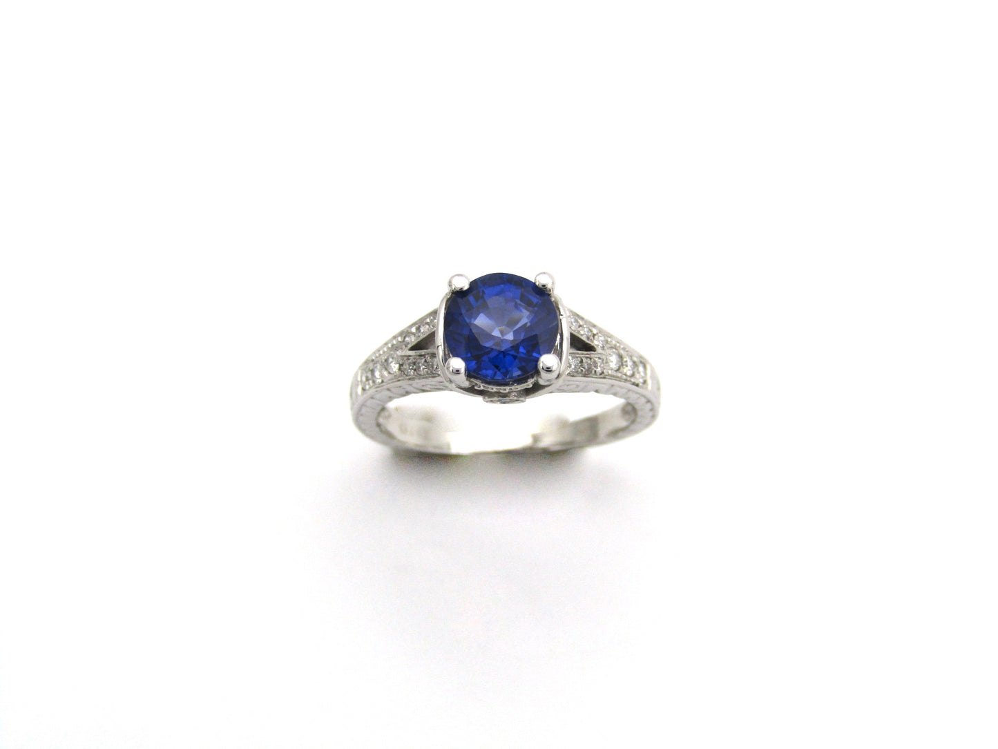 14K gold sapphire and diamond ring.