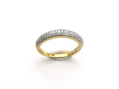 18K gold pavé diamond ring.