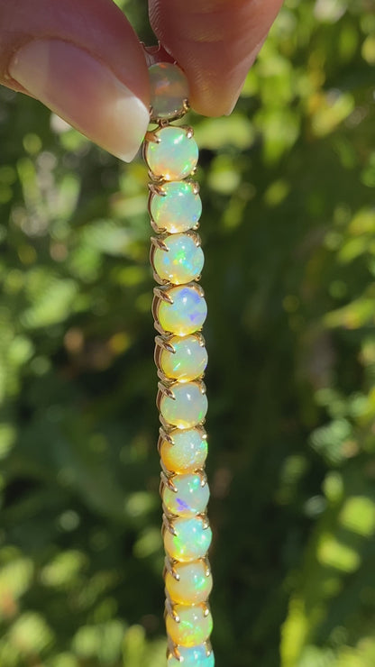 14K gold fire opal bracelet.
