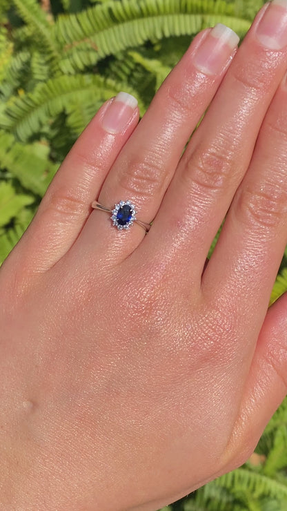18K gold sapphire and diamond ring by Browns.