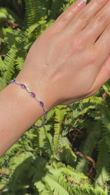 18K gold tanzanite and diamond bracelet by Browns.
