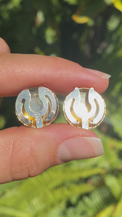 18K gold tri-colour gold button covers by UnoAerre, circa 1970's.