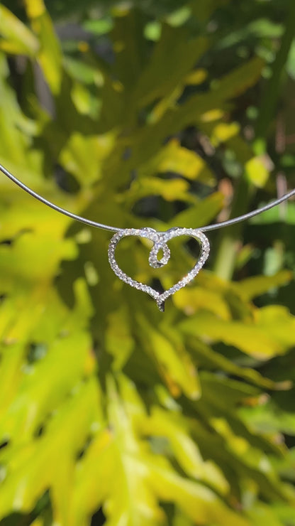 18K gold diamond heart slide pendant.
