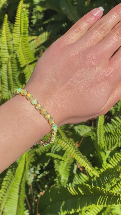 14K gold fire opal bracelet.