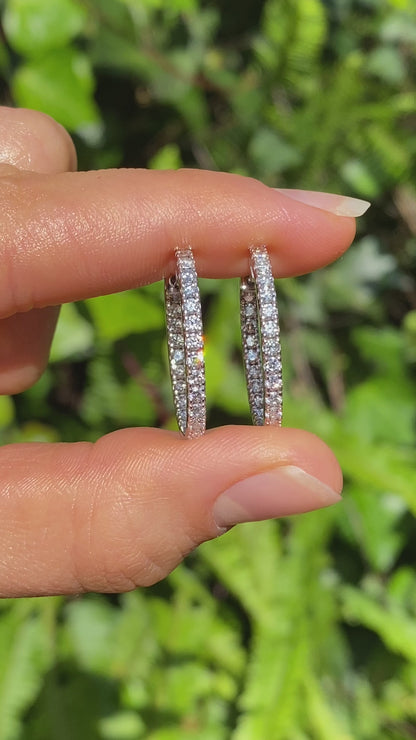 18K gold diamond hoop earrings by Browns.
