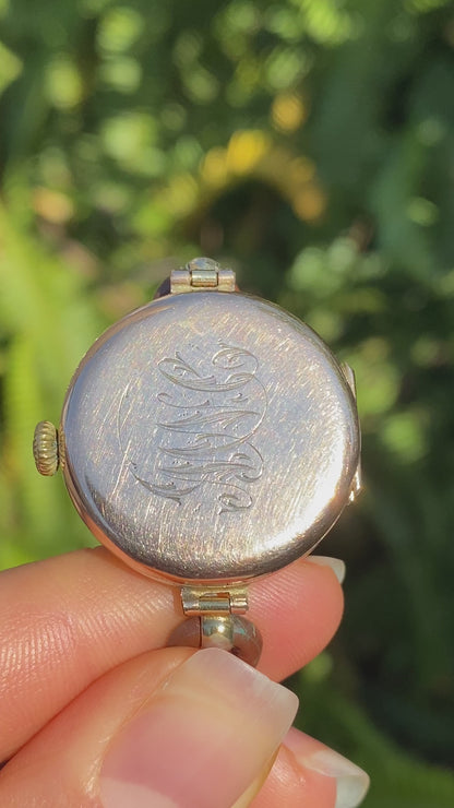 9K gold Art Deco Scottish wristwatch, Glasgow, 1922.