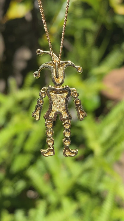 18K gold articulated diamond "Jester" pendant, circa 1980.