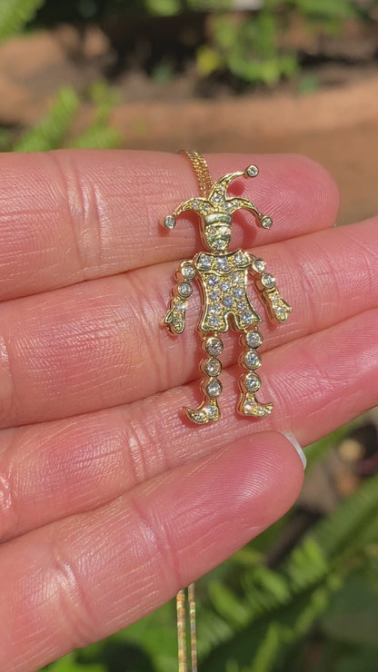18K gold articulated diamond "Jester" pendant, circa 1980.