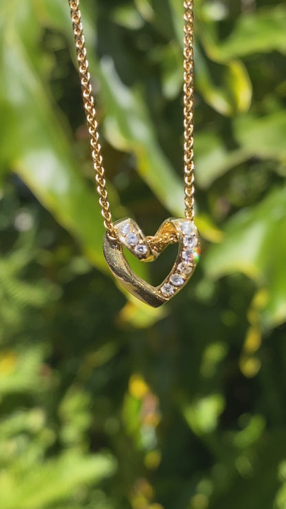 18K gold diamond heart.
