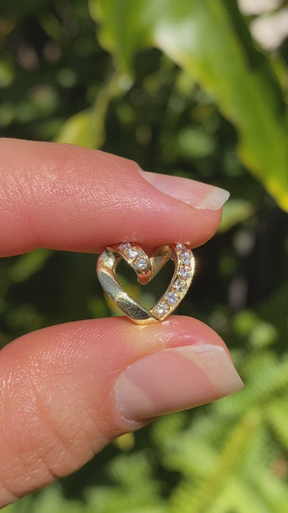 18K gold diamond heart.