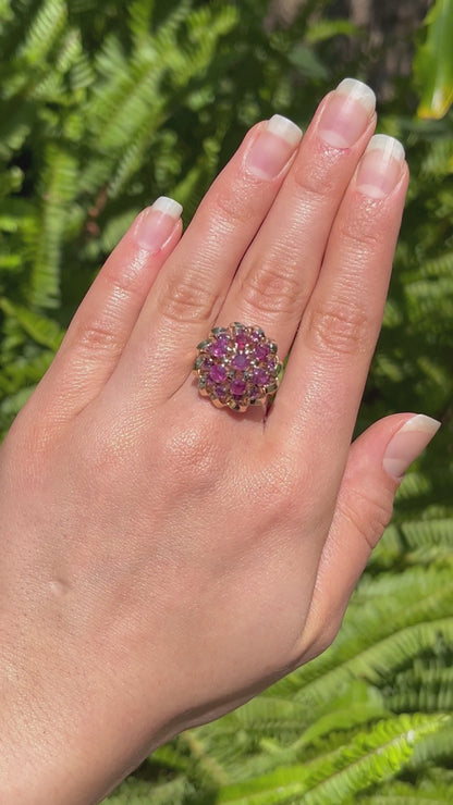 9K gold Vintage ruby ring, circa 1970's.