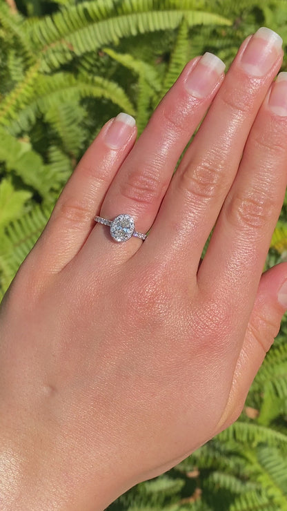 Platinum and 18K gold Angel Halo diamond ring by Browns.
