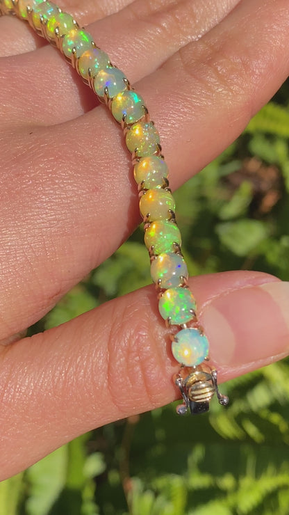 14K gold fire opal bracelet.
