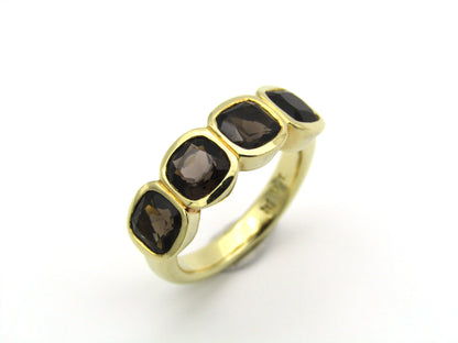 18K gold smoky quartz ring.