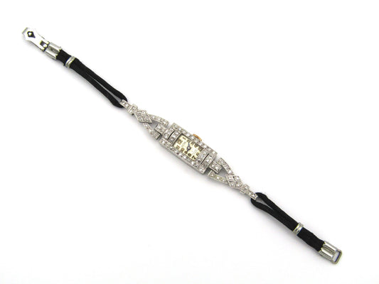 Platinum and diamond Art Deco watch.