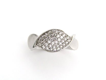 18K gold twist diamond ring.
