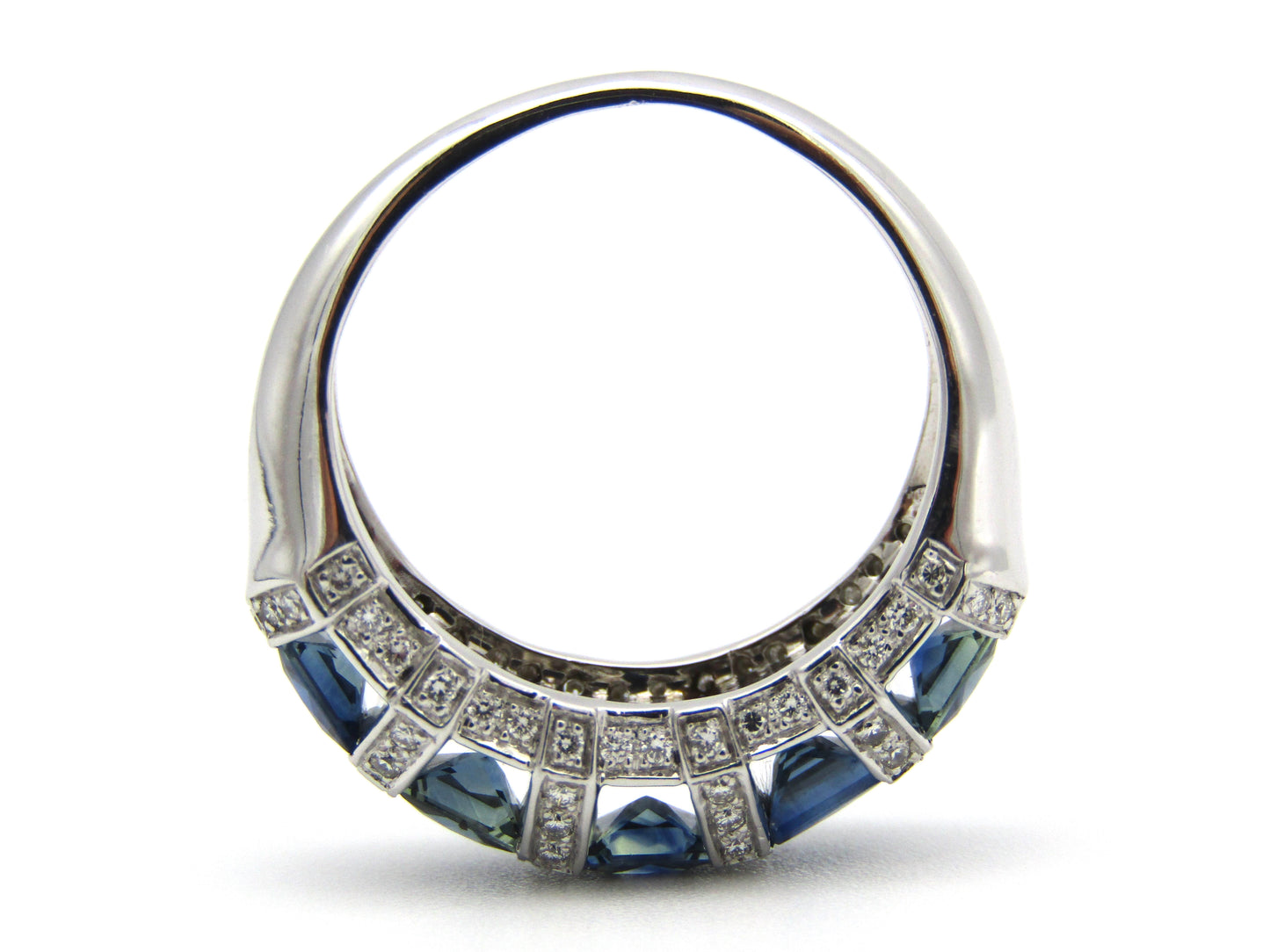 18K gold sapphire and diamond ring.